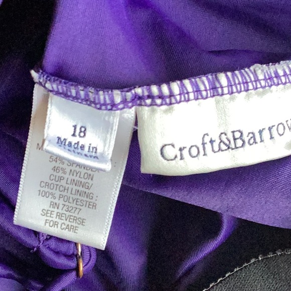 π Sexy PURPLE RUCHED 1 PC SWIMSUIT EUC Croft & Barrow - Picture 2 of 15